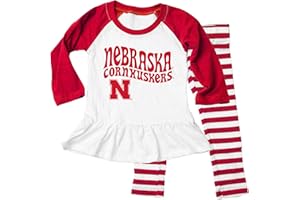 Wes and Willy NCAA Infant Girls Ruffle Raglan Set,