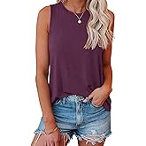 Smile Fish Women Crewneck Flowy Loose Fit Tank Top Sleeveless Summer Tops Shirts