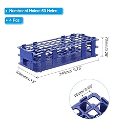 PATIKIL 60 Holes Test Tube Rack, 4Pcs 16mm Square