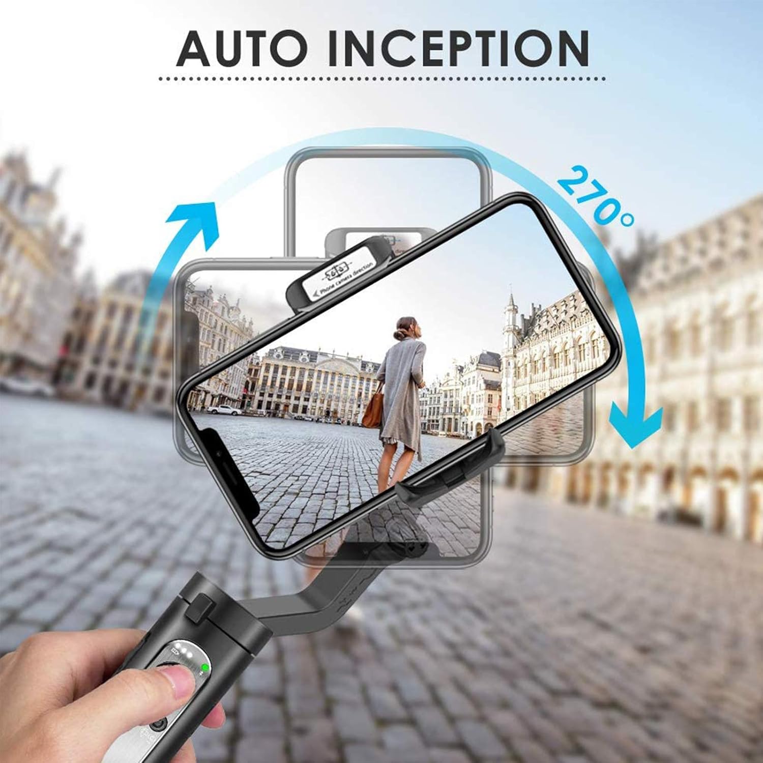 3-Axis Gimbal Stabilizer for Smartphone - 0.5lbs Lightweight Foldable Phone Gimbal w/Auto Inception Dolly-Zoom Time-lapse, Handheld Gimbal for iPhone 11 pro max/11/Xs Max/Samsung - Hohem iSteady X : Camera & Photo