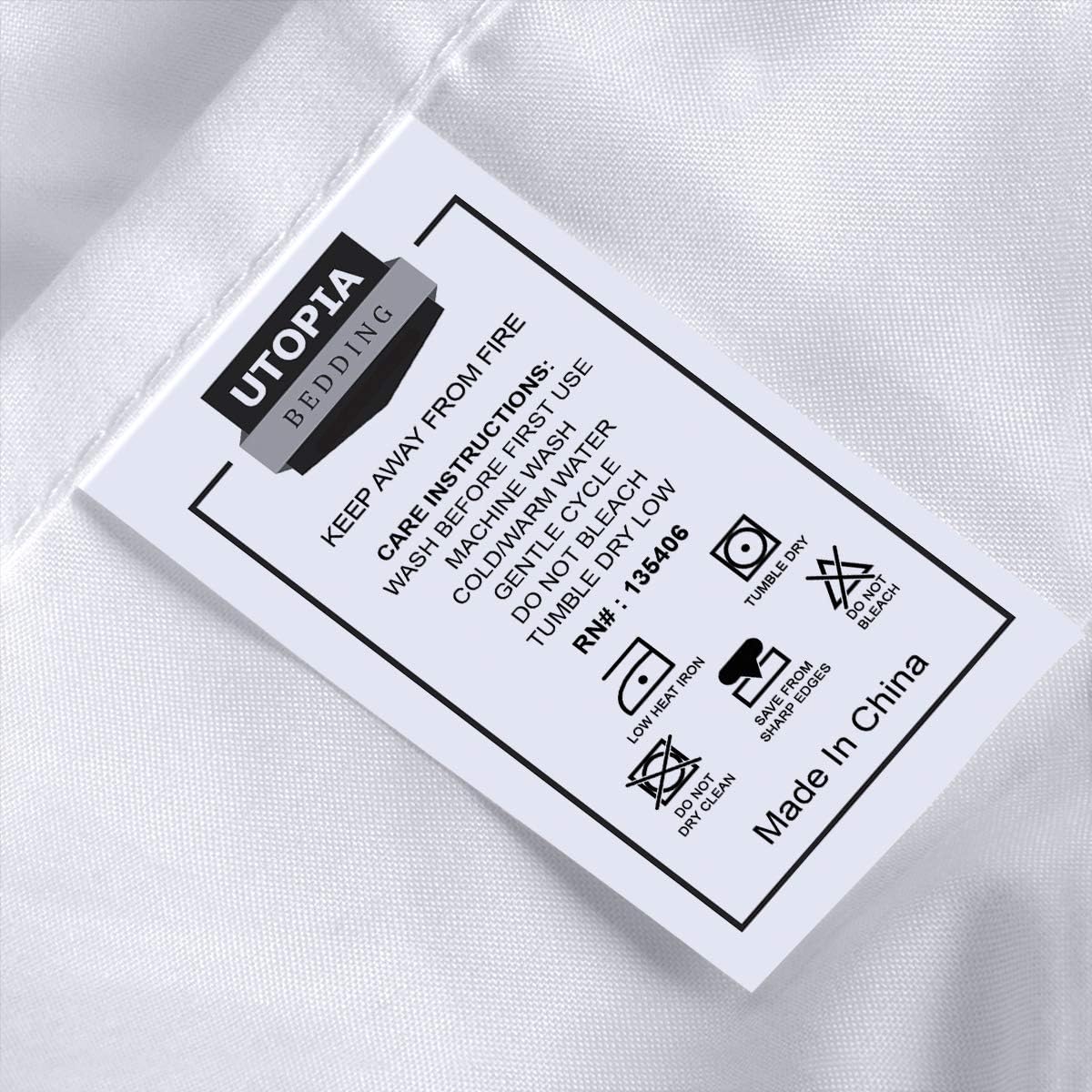 Utopia Bedding Fitted Sheet - Pack of 2 Bottom Sheets - Soft Brushed Microfiber - Deep Pockets, Shrinkage & Fade Resistant - Easy Care (Queen, White): Home & Kitchen