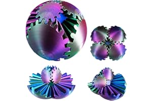 OBOKIA Gear Ball 3D Printed Gear Ball Gear Sphere Fidget Toys Stress Ball GearSphere Desk Toy Stress & Anxiety Relief (Red Green Blue 10cm 4.11 Inches)