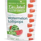 Dr. John&rsquo;s Sugar Free Candy, Healthy Lollipops with Zero Sugar, Low Calorie Snacks, Keto Friendly Hard Candy Sweets, Watermelon Tooth, 60 Count, 1 LB