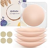 Quikobo 2 Pairs Nipple Covers for Women with Storage Board, Silicone Reusable Sticky Nipple Pasties Ultra-Thin, Invisible