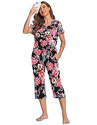 Ekouaer Women's Sleepwear Capri Pajama Sets Short