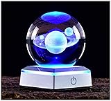 Aircee 3D Crystal Ball Saturn Model, with Led Lamp
