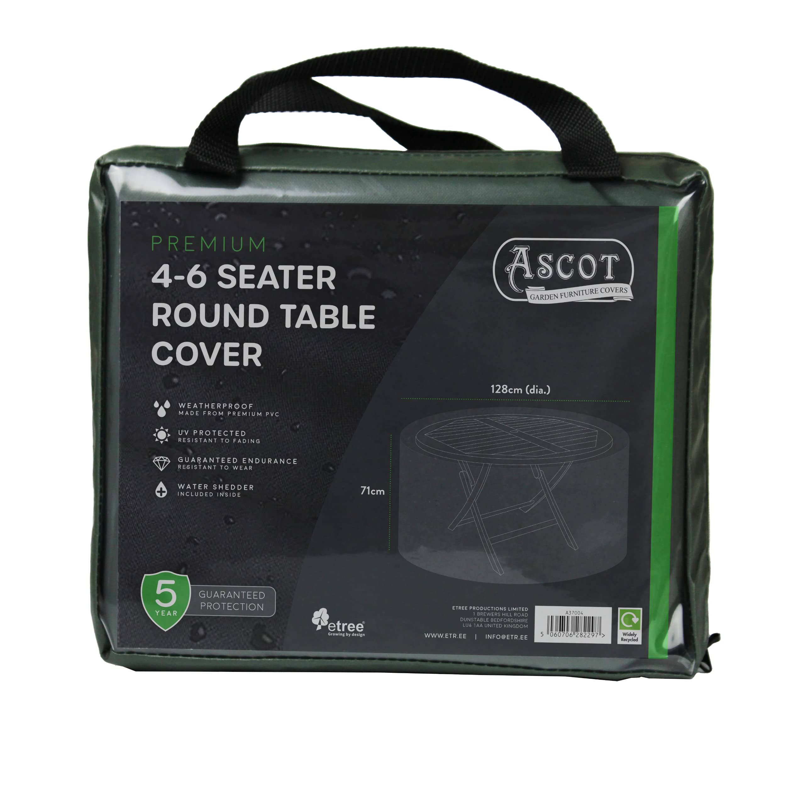 Ascot Premium 4-6 Seater Round table cover - 128 (Dia.) X 71(H) cm Garden Green