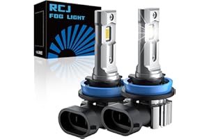 RCJ H11 Bulbs, H8 H9 Fog Light Bulbs 16000LM Super Bright 6000K Cool White, Real 1:1 Design, Plug and Play, Canbus Ready, Pack of 2