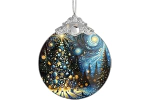 AMAQUANG Christmas Ornament 2025 – Blue Starry Night Holiday Decor, Christmas Tree Ornaments for Tree, Christmas Tree Ornament for Tree, White Elephant Gift for Adults, Christmas Decorations