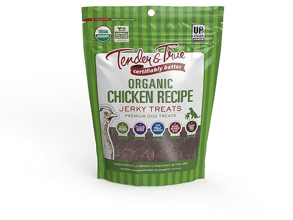 TENDER & TRUE ORGANIC CHICKEN JERKY TREAT, 4...