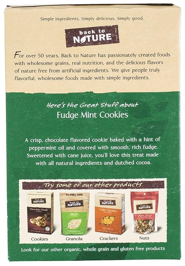 Back To Nature Cookies Fudge Mint 6 4 Oz 2 Pk Amazon Com Grocery Gourmet Food