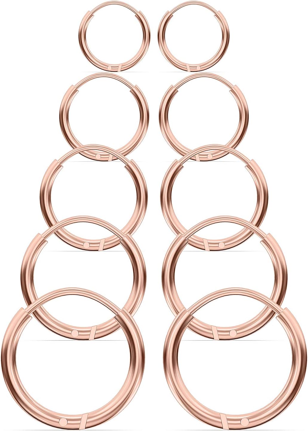 Yaalozei 316L Surgical Stainless Steel Huggie Hoop Earrings 8mm/10mm/11mm/12mm/14mm/16mm Hypoallergenic Earrings Hoop Cartilage Helix Lobes Hinged Sleeper Earrings for Men Women