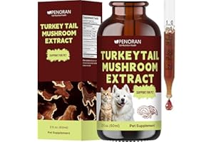 PENORAN Turkey Tail Mushroom, Ganoderma Lucidum & Chaga Mushroom Extracts: for Dogs & Cats – Lipoma, Lumps, Bumps and Warts T