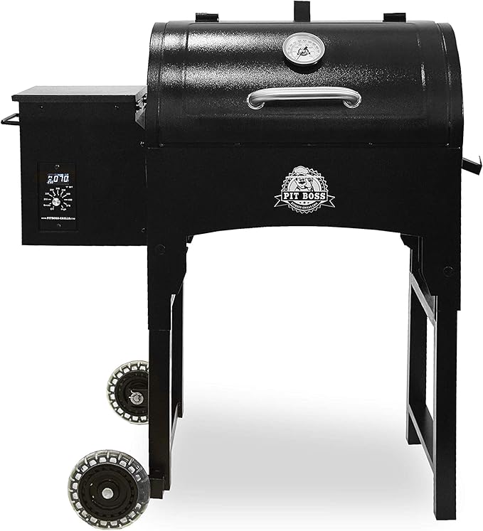 PIT BOSS PB440TG 440 sq in Portable Wood Folding Legs Pellet Grill, Black