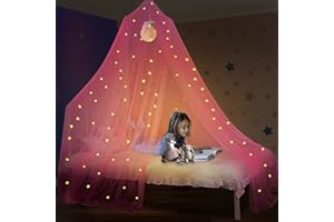 South to East Bed Canopy with Fluorescent Stars Glow in Dark for Baby, Kids, Girls Or Adults, Mosquito Net Use to Cover The B