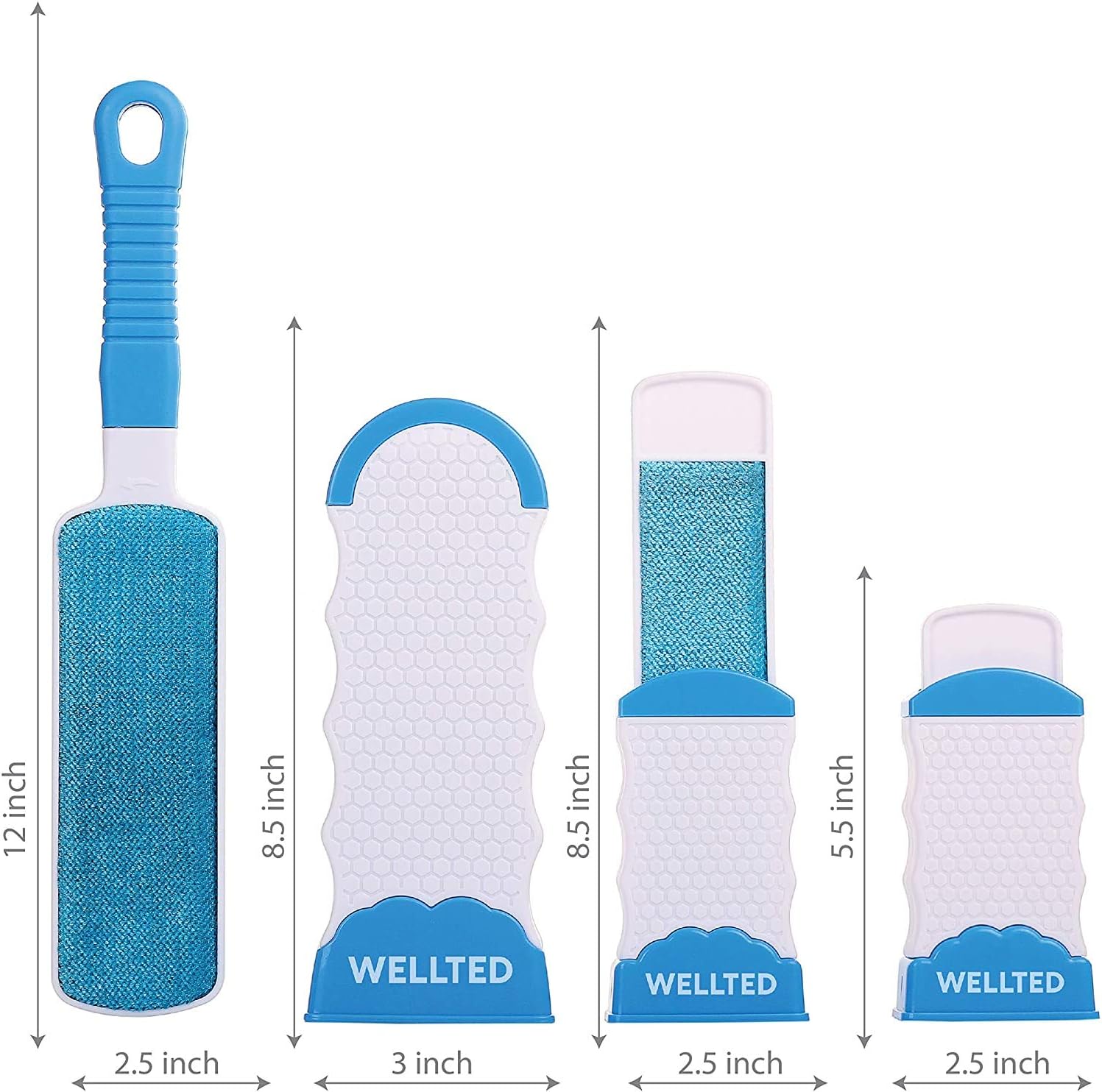 WELLTED 2020 Updated Pet Hair Remover Brush - Lint Brush - Fur Remover - Fur & Lint Removal - Dog & Cat Hair Remover - Double-Sided Brush with Self-Cleaning Base - for Furniture Clothing Car Seat: Pet Supplies