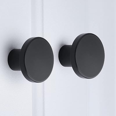 Goldenwarm 10Pack Black Cabinet Knobs Matte Round Cupboard Handles 30mm