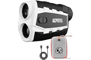Acpotel Golf Range Finder with Slope, External Side Display, ± 0.5 Yard Accuracy, 1000 Yards Laser Golf Rangefinder, Flag Pole Locking Vibration, 1000mAh Rechargeable Range Finder Golf with Magnetic
