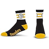 For Bare Feet NFL Unisex-Adult Nfl 5 Stripe Logo Quarter Sock