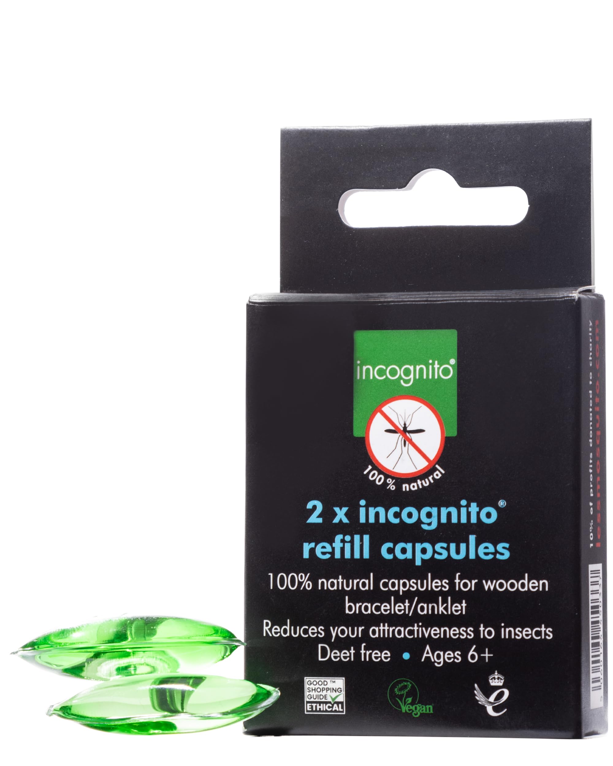Incognito - Refill Capsules for Incognito Bracelets - 2 Pack -Citronella Recharge Capsules for Insect Repellent Bracelet Adults and Kids