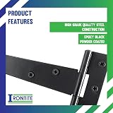 IRONTITE 3 Pack Black 400mm T Hinges for Wooden Gates Shed Doors Heavy Duty view 4
