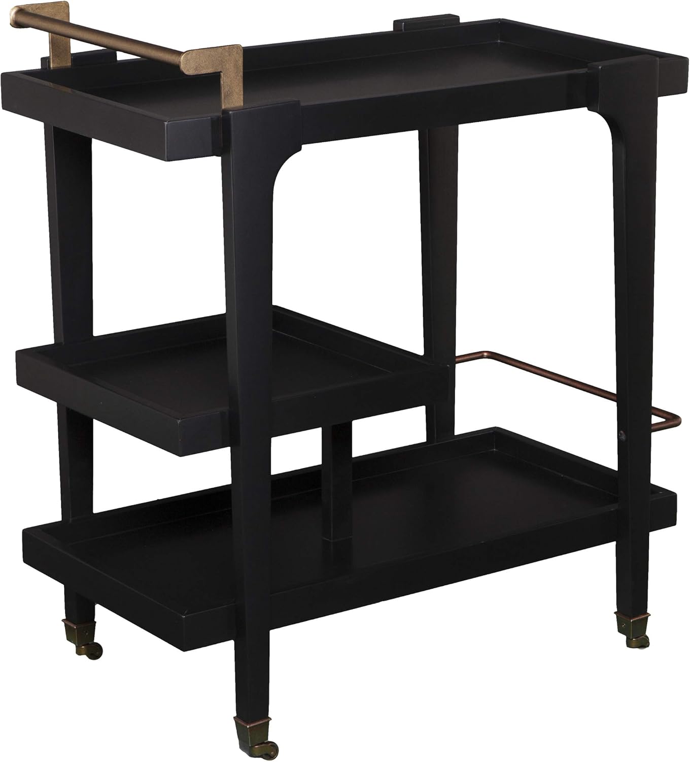 Holly & Martin Zhori Midcentury Modern Bar Cart, Black
