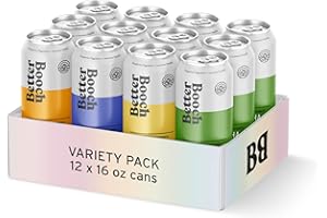 Better Booch Organic Kombucha - Probiotic & Antioxidant Rich Raw Sparkling Tea - Low Sugar, Vegan, Gluten Free - Gut Healing Active Cultures - Best Sellers Variety Pack, 16 Fl Oz Cans, 12-Pack