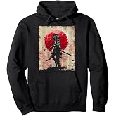 Japanese Art Samurai Vintage Fighter Retro Design Pullover Hoodie