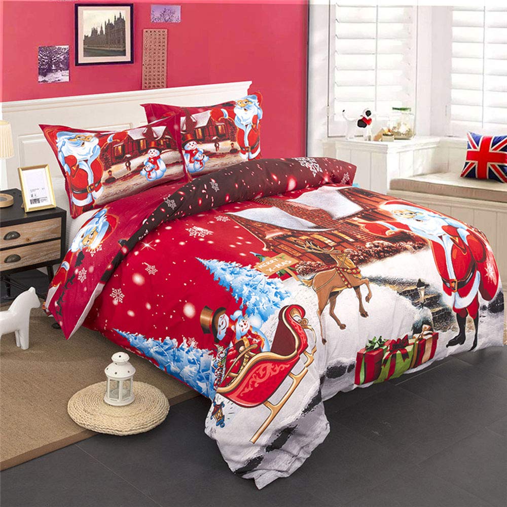 Potenco Christmas Bedding Sets Collections Santa Claus Printed