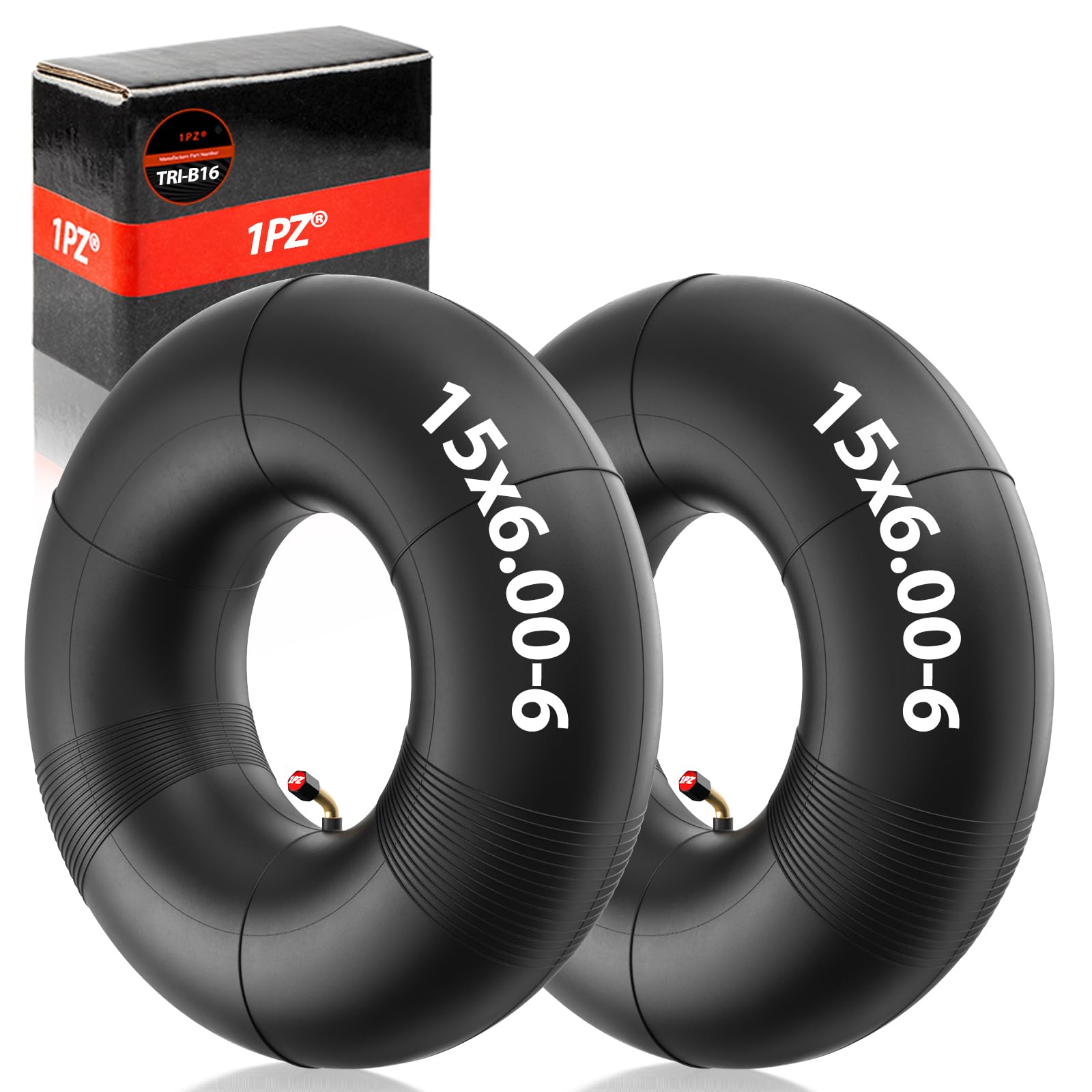 1PZ TRI-B16 15x6.00-6 Inner Tube TR-87 Bent Valve Stem Replacement for Lawn Mower Yard Tractors Wheelbarrows ATV Riding Mower Go Kart Golf Carts and More