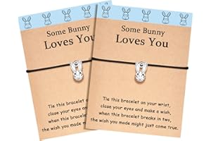 KINGSIN Easter Basket Stuffers, Bunny Bracelet, Easter Gifts for Girls, Easter Gifts for Teens