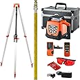 VEVOR Red Rotary Laser Level 1650ft,360 Degree Self Leveling Laser Level Kit,with Surveying Tripod&5m Staff,IP66 Waterproof Remote Control,5 Rotation Speeds&4 Angles Adjustment(Ship in Three Packages)