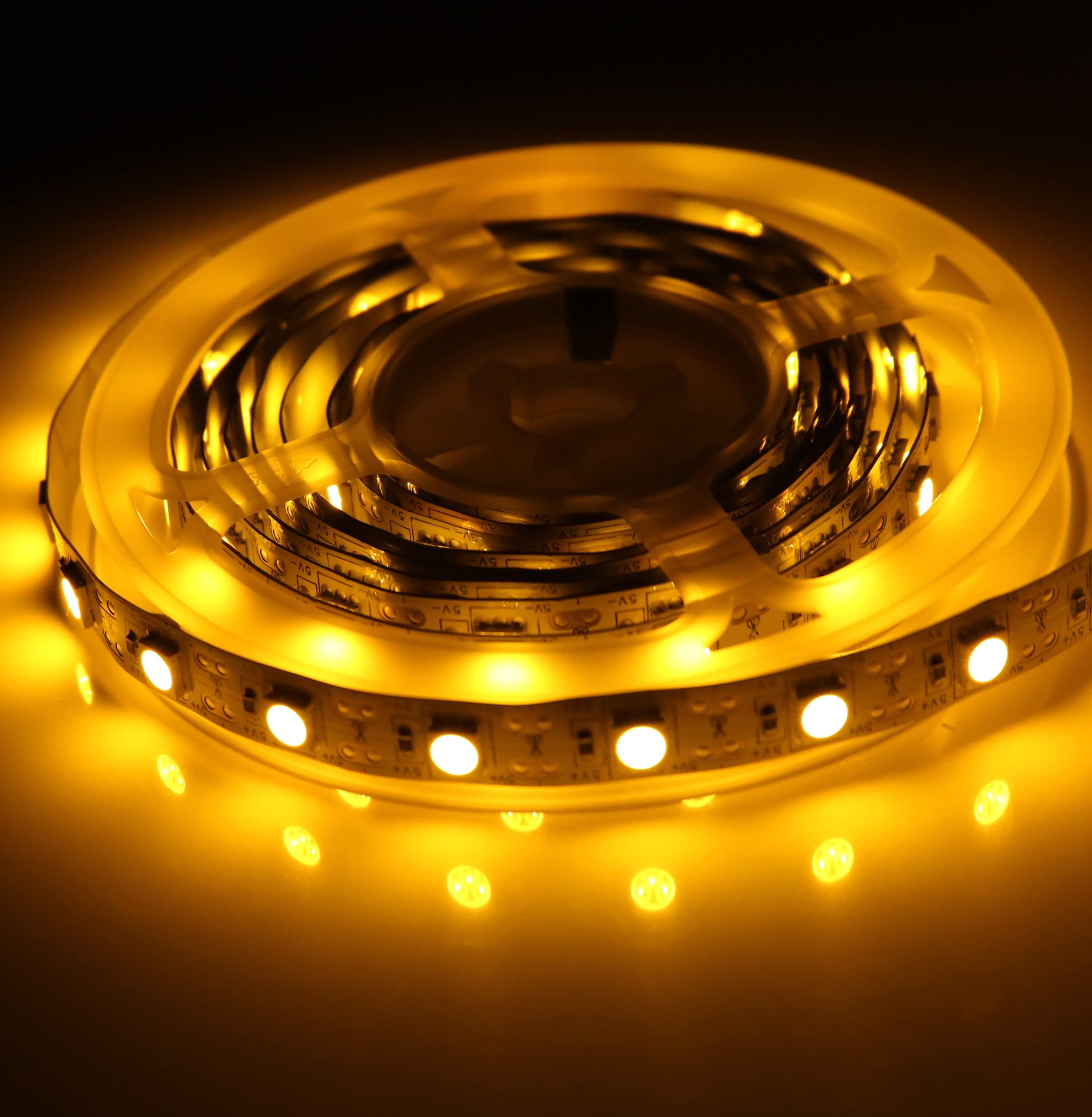 BUYERTIME 2M/6.56ft 120LEDs USB SMD5050 LED Strip Light 5V USB Powered Flexible LED Tape Lights for TV Backlight, Computer, Laptop, Room DIY Decoration (Yellow) — image 1