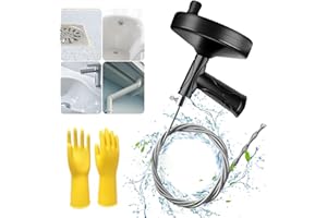 LAUNARY Drain Snake Auger 33 Feet, Plumbing Snake Drain Hair Clog Removal Tool, Heavy Duty Toilet Snake Auger, Sink Unclogger Drain Cleaner Tool for Bathroom Kitchen Tub Shower Drain Clog Remover With Gloves