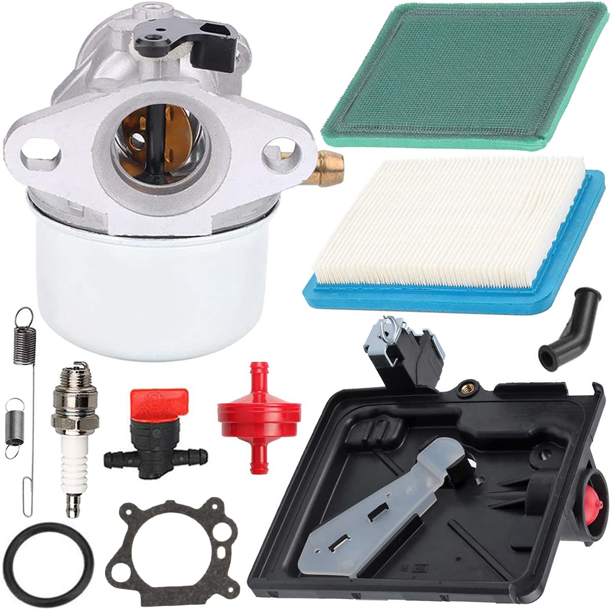 ZAMDOE 799868 Carburetor for Briggs & Stratton 498170 799872 694202 497586 498254 790821 124T02 124T05 124T07 126M02 129700 12V800 12C700 4 Cycle Small Engines with Air Filter Cleaner Primer Base