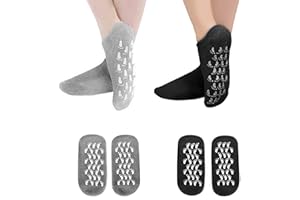 ZFYOUNG Moisturizing Socks, 2 Pairs Moisturizing Gel Socks，Soft Feet Moisturizer Spa & Pedicure Socks for Dry Cracked Heels, Calluses,Gel Spa Socks for Repairing (Black&Grey)