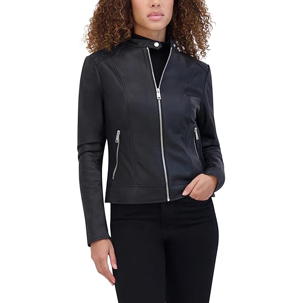 ANDREW MARC Women's Andrew Marc Asymmetrical Leather Jacket