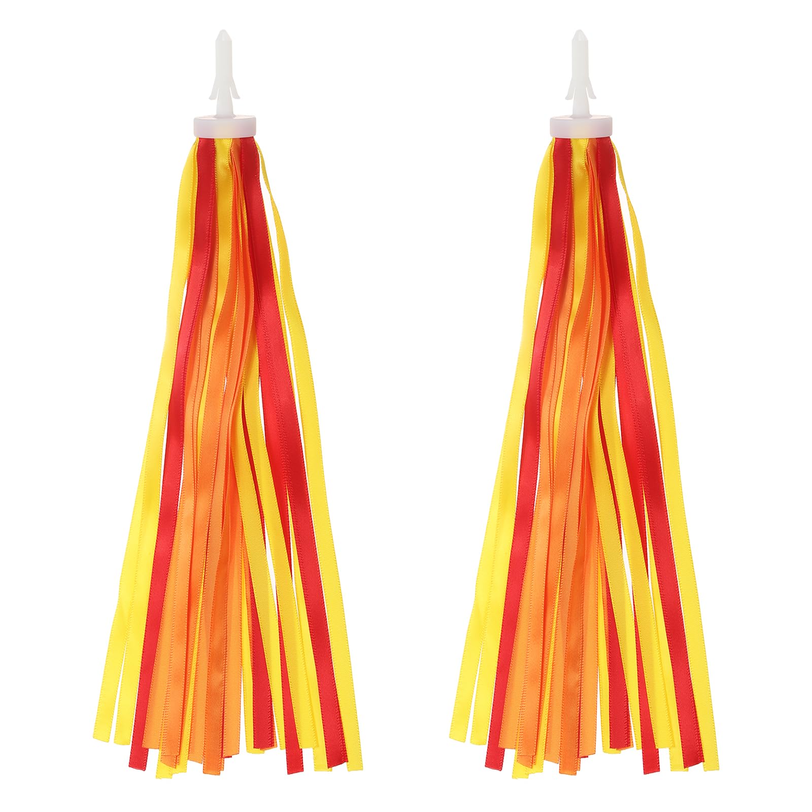 PATIKIL Bike Streamers, Colorful Scooter Handlebar Tassels Grips Ribbon Accessories Decorations for Girls Bicycle Tricycle Handles, Orange Red