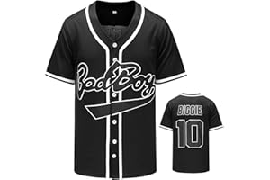 Aolapo 90s Outfit for Men, Unisex Badboy #10 Hip Hop Party Loose Baseball Jersey Shirt Clothing Women