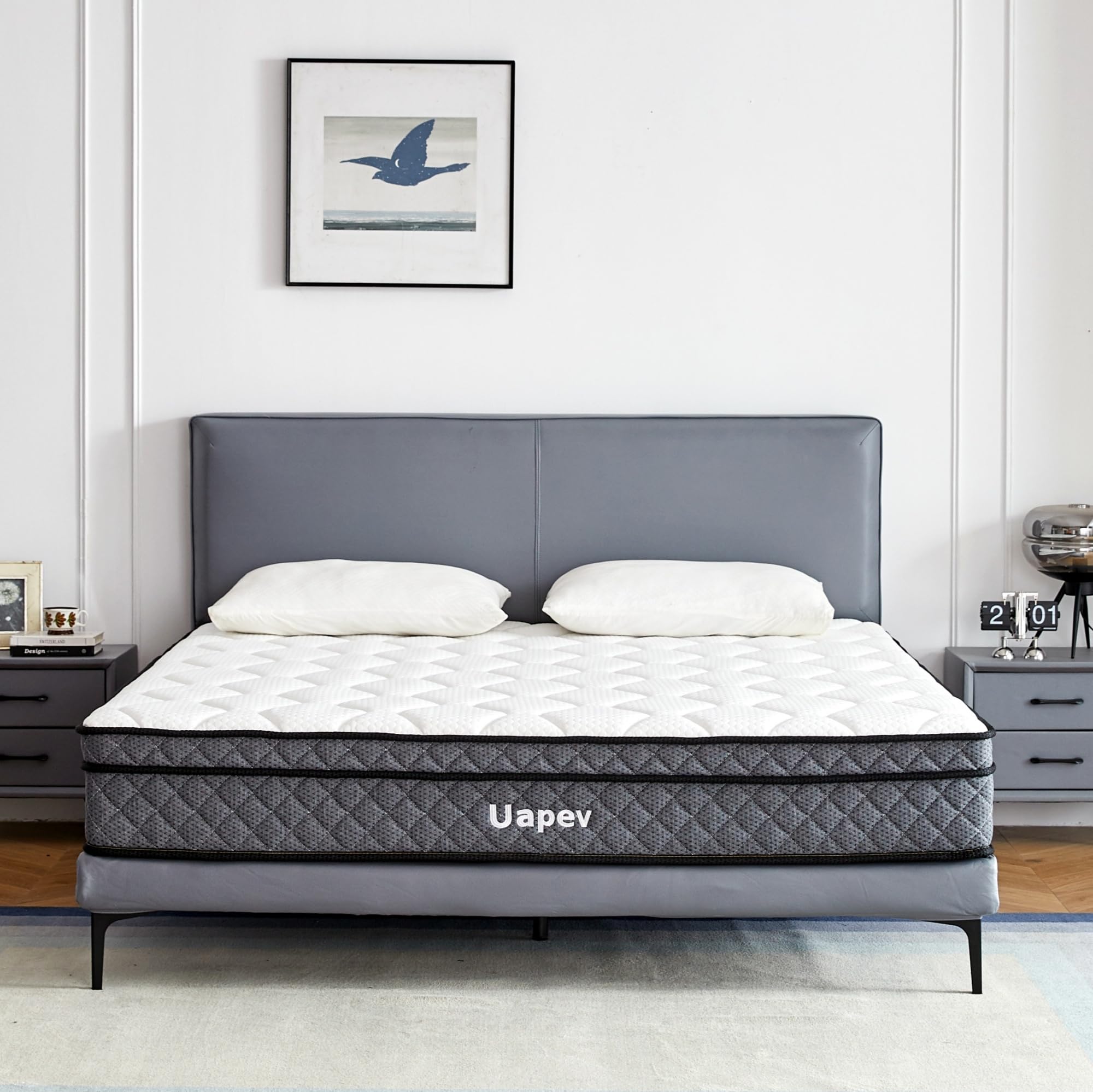 Uapev Full Mattresses,10 Inch Full Size Mattress in A Box, Memory Foam Hybrid Mattress with Individual Pocket Spring for Motion Isolation & Strong Edge Support, Stress & Pressure Relief, CertiPUR-US