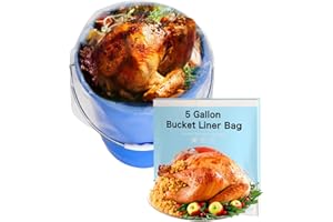 ECOOPTS 5 Gallon Turkey Brine Bag 16 Pack 20"x28" Bucket Liner Bags for Marinating and Brining Food Grade, BPA Free, Extra Heavy Duty Leak Proof