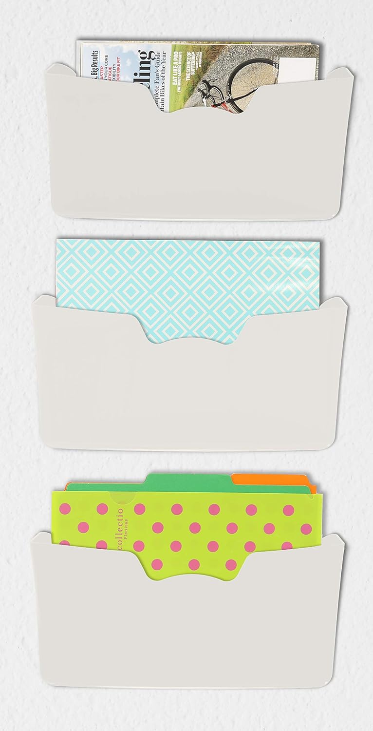 5 Pack - Simple Houseware Single Pocket Wall Mount File Holder, Assorted Color : Office Products