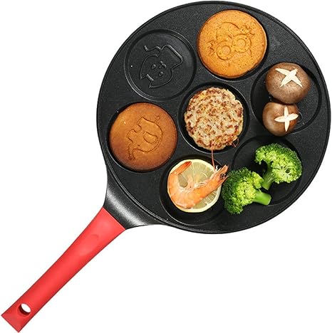 Amazon 子供のためのパンケーキメーカーパンケーキのための焦げ付き防止パンケーキグリドルモールド7動物の形6インチのハンドルが付いているパンケーキ パン簡単にきれいな家庭での使用 キッチン用品 オンライン通販