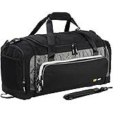 MIER Large Gym Bag for Men Sports Duffle Bag with Shoe Compartment 60L Lightweight Duffel Bags for Workout Fitness Travel, Blue