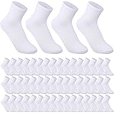 Tarpop 48 Pairs Men Quarter Ankle Socks Moisture Wicking Athletic Crew Casual Sports Socks Bulk for Homeless