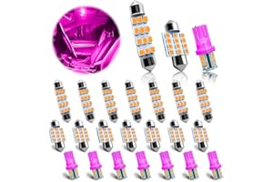 NTNEV 24PCS LED Interior Replacement Bulbs, Interior Car Lights, Dome Light LED Car Bulb Kit Set T10 31 mm 42 mm, Used for Map Dome Lights and License Plate Courtesy Lights Accessories (Pink)