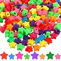 500 Pieces Star Pony Beads Large Hole Beads Multi Color Acrylic Beads Bracelet Kawaii Rainbow Necklace Jewelry Making Craft B