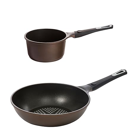 Bergner Sacher: Juego de útiles de cocina: Cazo 16 y Sartén Wok 28 cms.: Amazon.es: Hogar