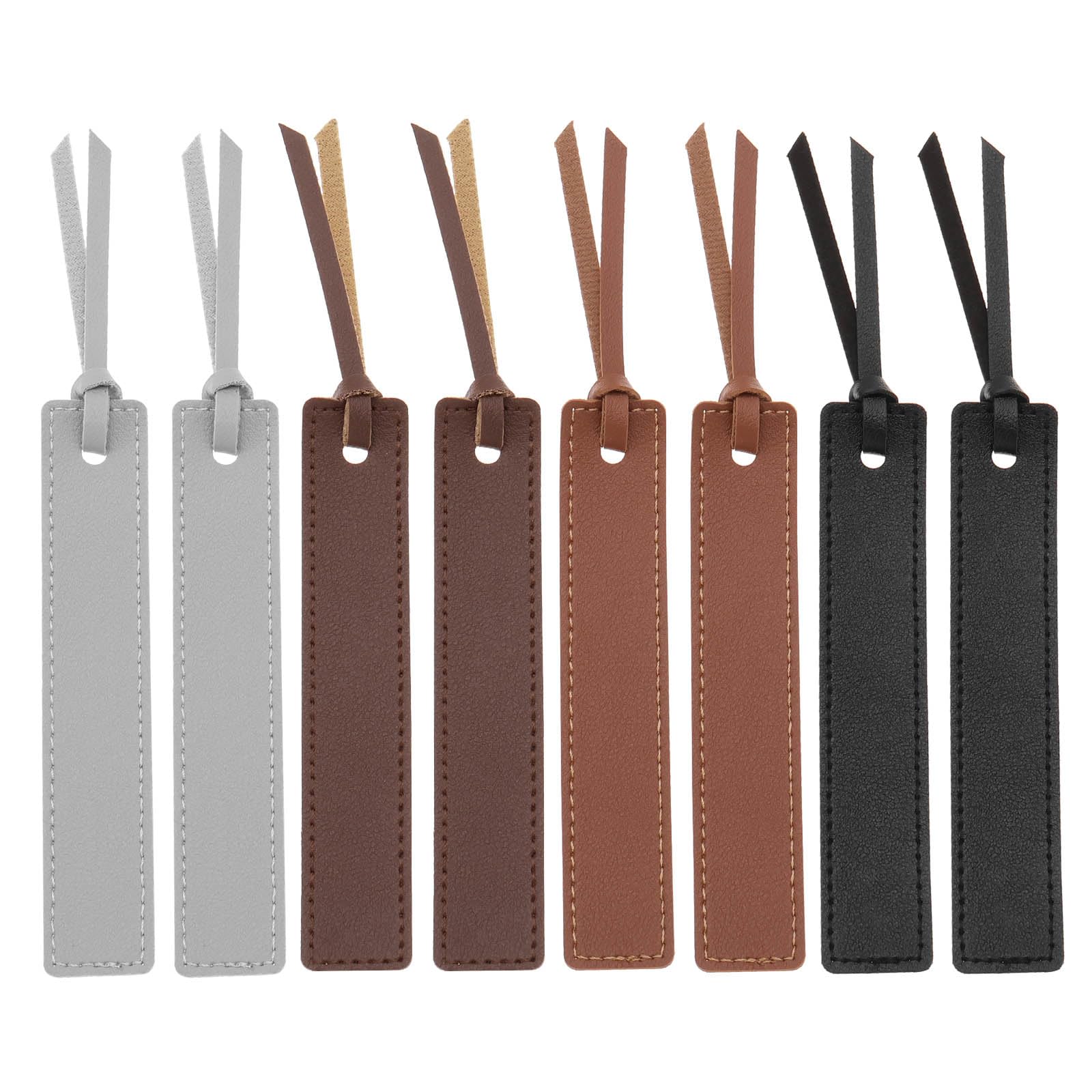 eMagTech 8pcs PU Leather Bookmark Multicolor Bookmark Kit 13cm x 2.4cm Bookmarks Book Leather Tag Reading Supply for Planners Journals Notebooks Accessories