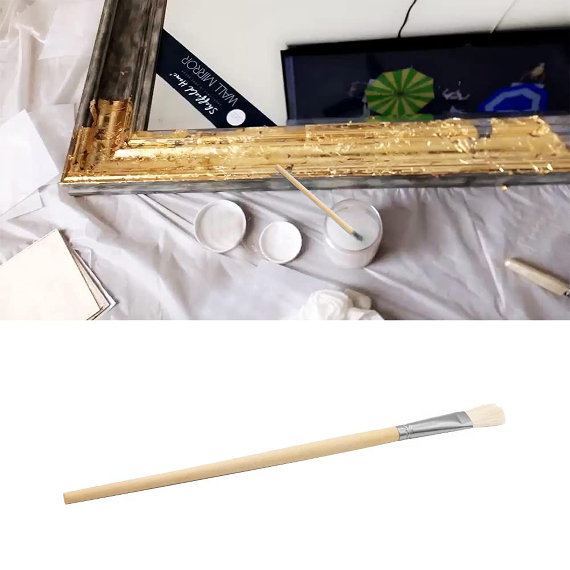 Gilding Brush - Goat Hair Paint Brush for Edible Gold Leaf, Flakes, Sheets (Type2 & Type7) - Leaf Sweeper